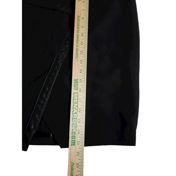 Worthington Petites Black Wrap Pencil Skirt w Faux Leather Trim Small Petite SP - Picture 8 of 10